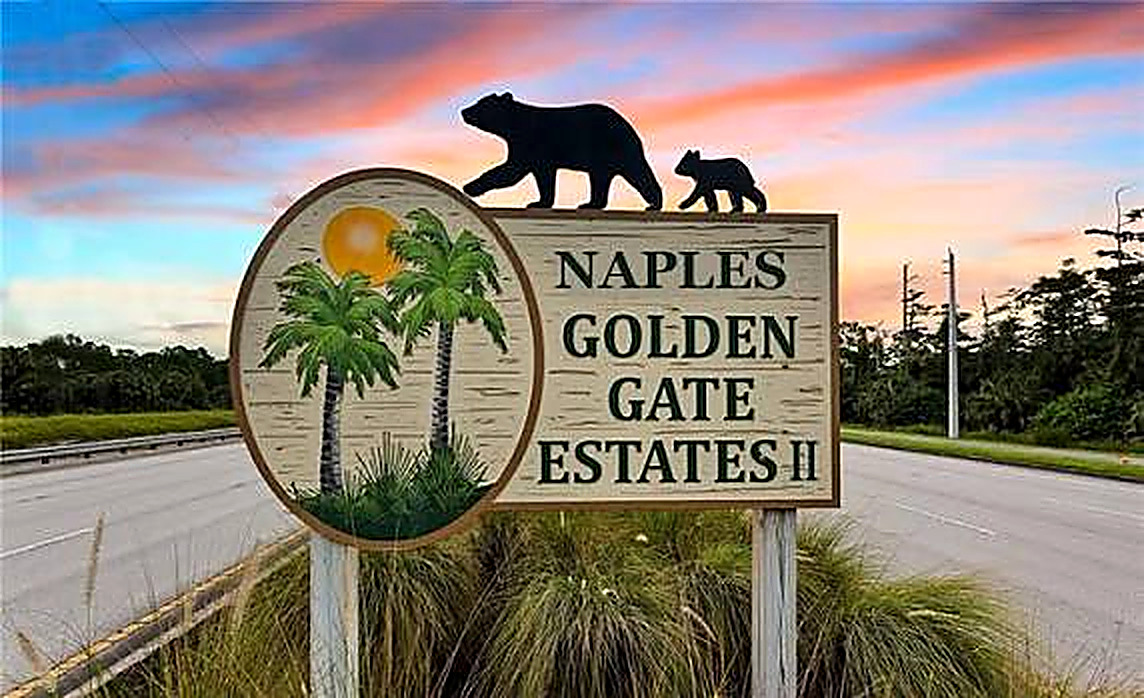 Welcome to Naples Golden Gate Estates sign